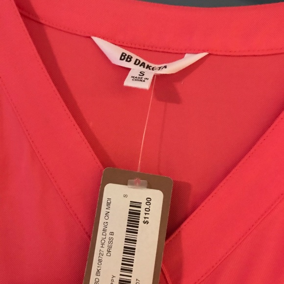 Pink/coral midi dress - Picture 3 of 4